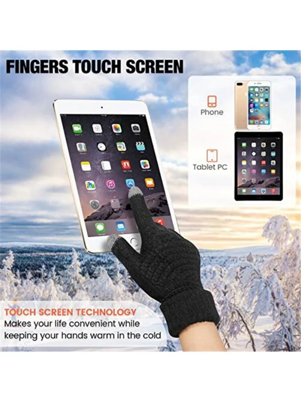 Fleece Touchscreen Gloves Women Winter Warm Texting Gloves 2 Pair Chenille Set